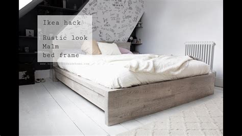 Ikea Hack Rustic Look For Malm Bed Frame Youtube