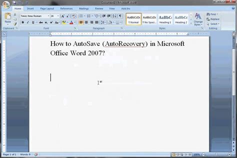 How To Autosave Autorecover In Microsoft Office Word Youtube