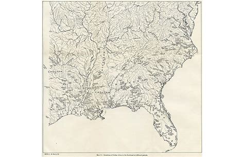 Prints With A Past Map Of Indian Tribes In The Southeast Us One