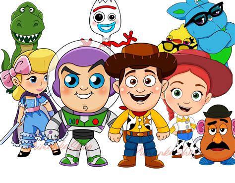 11 Png Toy Story Clipart Forky Woody Jessie Bo Peep Buzz Rex Etsy In
