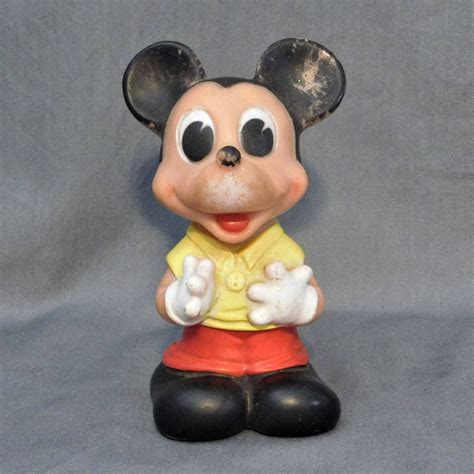 Vintage Mickey Mouse Toy Walt Disney Productions Mickey Squeaker Toy