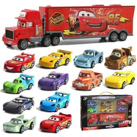 7 In 1 Pixar Cars 2 Mcqueen Metal Toys Model Car Childrens Car Toys