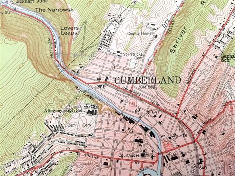 Antique Cumberland Maryland 1949 Us Geological Survey Etsy