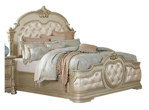 Homelegance Antoinetta Queen Panel Bed In Champagne Wood 1919nc 1