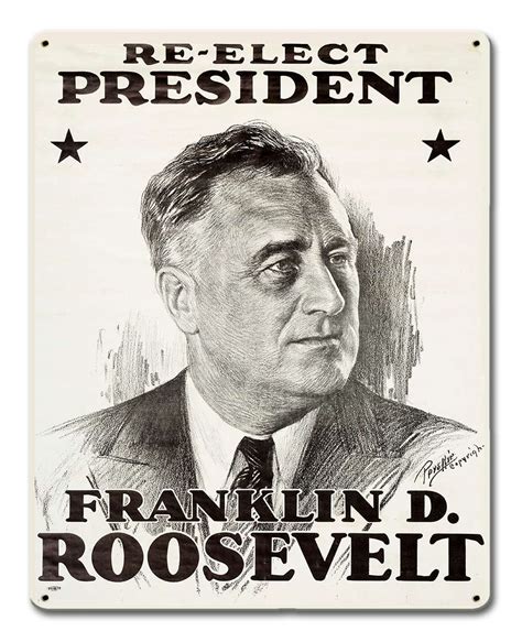 Reelect Roosevelt 1936 12 X 15 Satin Garage Art