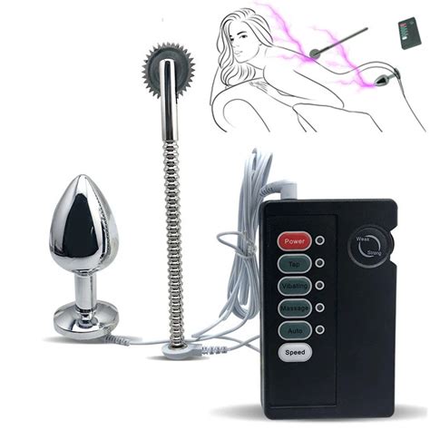 Electric Shock Anal Massager Pulse Stimulate Prostate Massager Vibrating Rolling Wheel Nipple