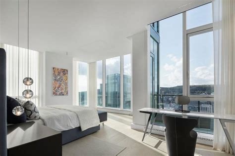 Belvedere Penthouse In Downtown Montreal Desjardins Bherer White Wall