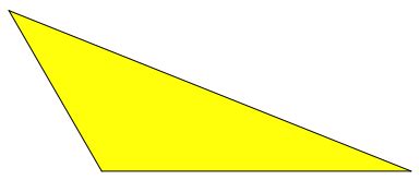 Beispiel für ein stumpfwinkliges dreieck. Abb.1.0: Stumpfwinkliges Ausgangsdreieck
