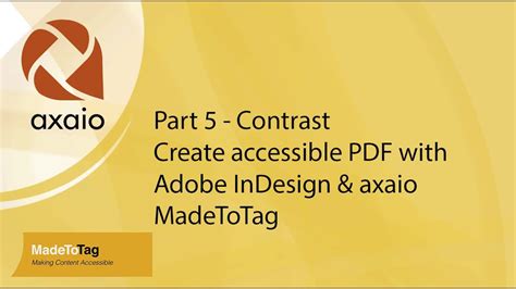 Part 5 Contrast Create Accessible PDF With Adobe InDesign Axaio