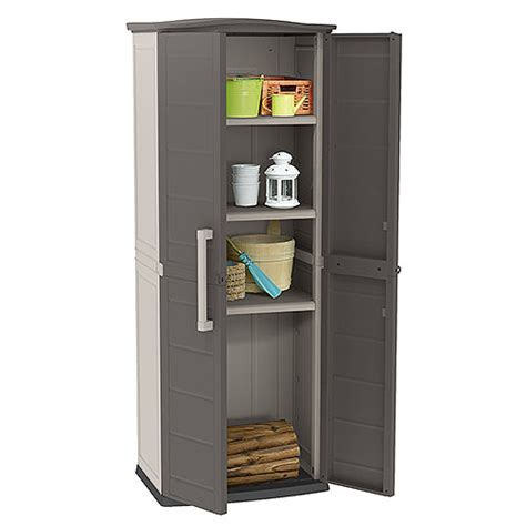 Keter Boston Outdoor Tall Cabinet Waterproof Plastic Storage — The Home