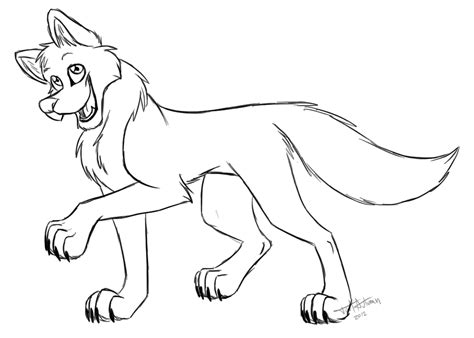 Again, you will outline the hand using a curved line. Wolf Lineart by JustAutumn on DeviantArt