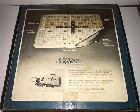 Vintage Scrabble Deluxe Edition Board Game W Turntable Selchow