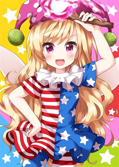 Safebooru 1girl D American Flag Dress American Flag Legwear Bangs Blonde Hair Clownpiece
