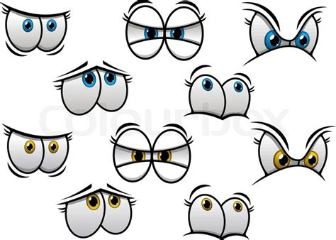 Cartoon Eyes With Different Emotions Stock Vector Colourbox
