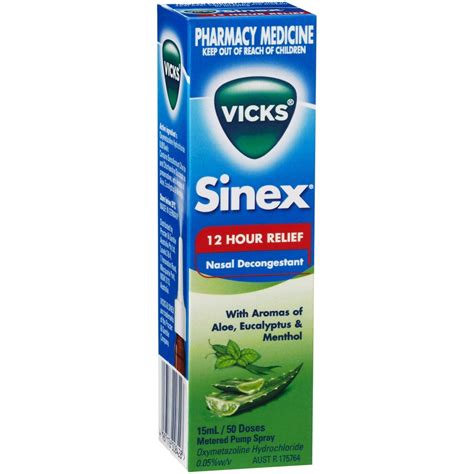 Vicks Sinex Aloe Nasal Spray 12 Hour Relief 15ml S2