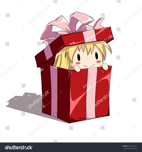 Cute Anime Girl T Box Ilustrações Stock 107046812