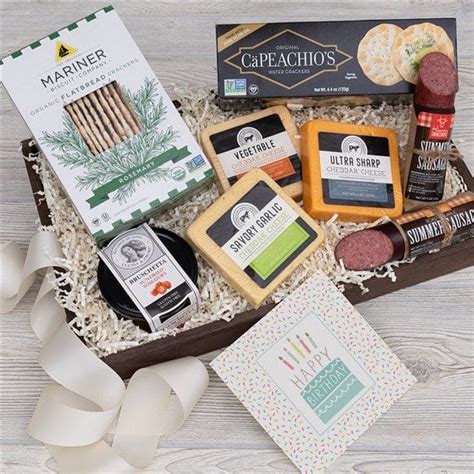 Birthday Deluxe Meat And Cheese Sampler Kudosz Gift Baskets