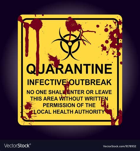 Sign Of Infected Area Quarantine Zone Royalty Free Vector