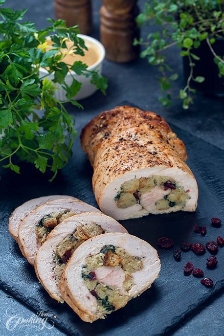 Turkey Roulade With Cranberry And Spinach Stuffing