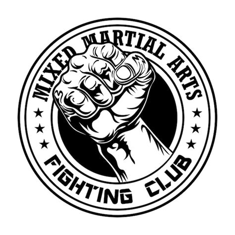 Free Vector Fight Club Emblem With Fist Boxing And Fighting Club