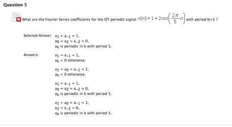 Solved What Are The Fourier Series Coefficients For The Dt Chegg Com