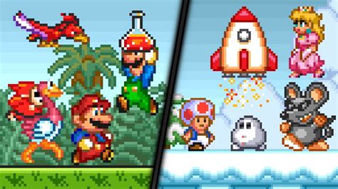 Super Mario Bros SNES Redrawn Edition Snow World ᴴᴰ YouTube