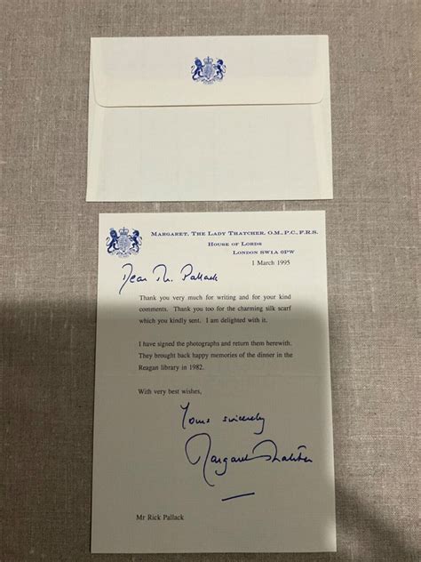 prime minister the lady margaret thatcher original autographed signed letter ebay