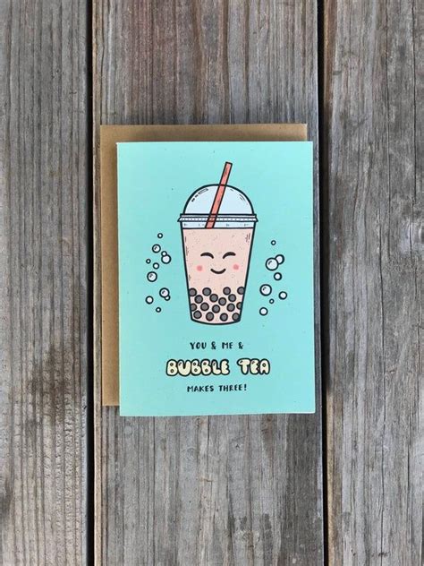 Funny Bubble Tea Greeting Card You And Me Love Card Best Etsy Birthday Cards For Friends