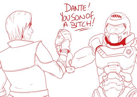Dante And Doomguys Handshake Crossover Know Your Meme