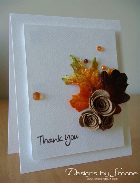 Thank You Fall Flowers And Leaves Card