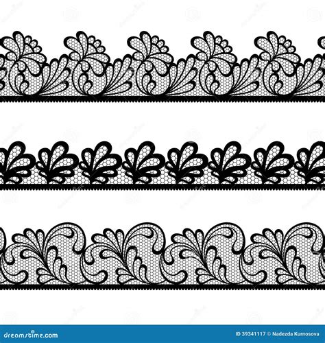 Set Of Lace Vector Borders Stock Vector Illustration Of Embroidery