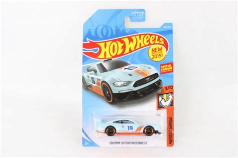 2019 Hot Wheels 180 Muscle Mania Gulf 310 Custom 18 Ford Mustang Gt Blue 675 Picclick