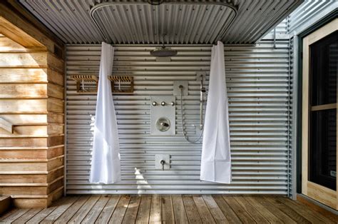 Outdoor Shower Industrial Patio Toronto By Ed Leimgardt