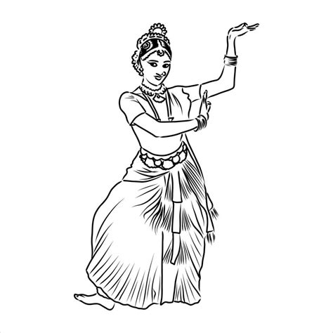 Indian Dance Vector Sketch Vector Art At Vecteezy