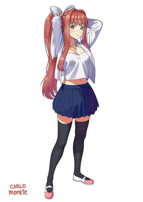 Monika Ddlc Literature Club Literature Anime Hair