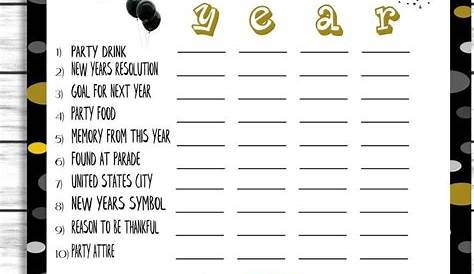 Printable New Years Party Games & Activities | PartyIdeaPros.com