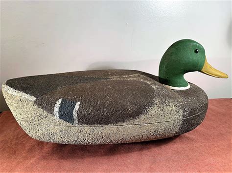 Large Cork Wood Mallard Duck Decoy With Moveable Etsy Mallard