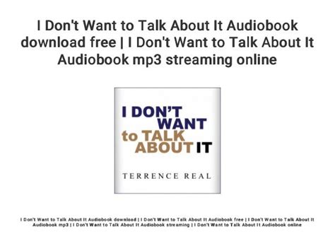 I Dont Want To Talk About It Audiobook Download Free I Dont Want To