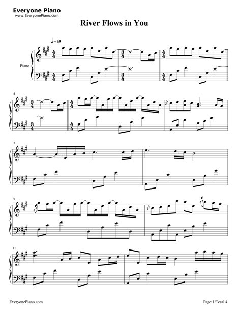 By clicking any link on this page you. River Flows in You-Yiruma Stave Preview 1- Free Piano Sheet Music & Piano Chords