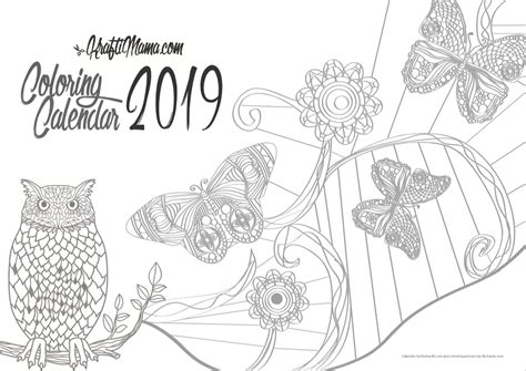 Coloring Calendar 2019 Printable • Kraftimama