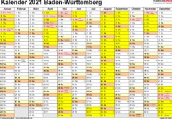 Außerdem zeige ich dir die wichtigsten excel kalender formeln. Jahreskalender 2021 Zum Ausdrucken Kostenlos Baden ...