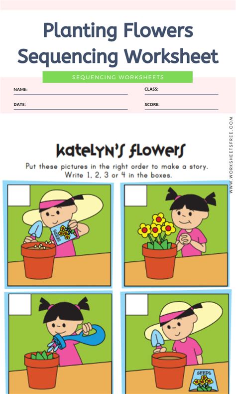 Planting Flowers Sequencing Worksheet Worksheets Free