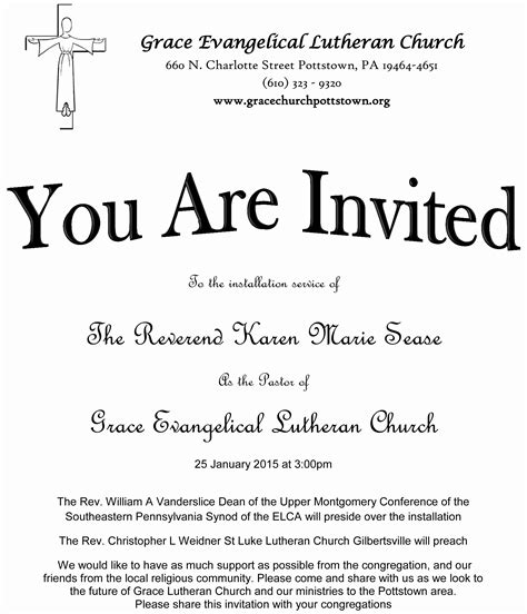 Sample Pastor Anniversary Invitation Letter