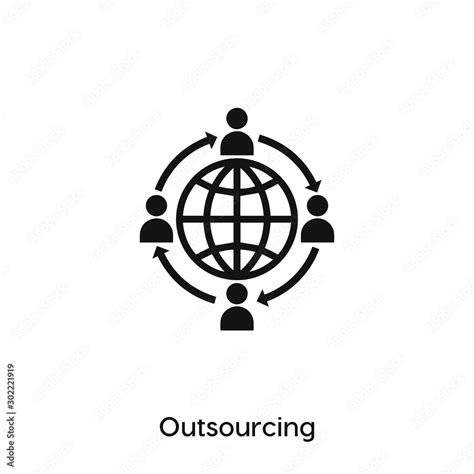 Outsourcing Icon Outsourcing Vector Symbol Linear Style Sign For