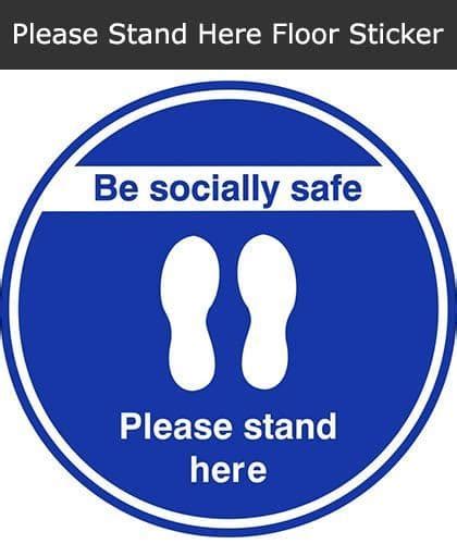 Please Stand Here Floor Sticker Safety Services Direct