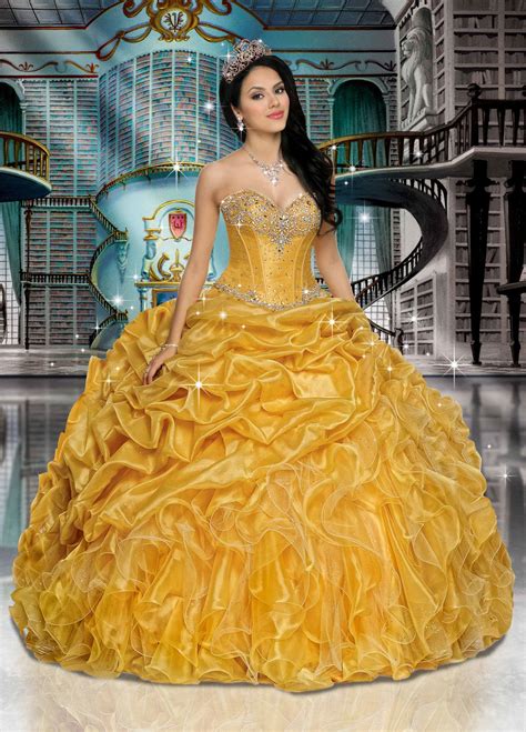 Belle Disney Royal Ball Quince Dresses Pretty Quinceanera Dresses
