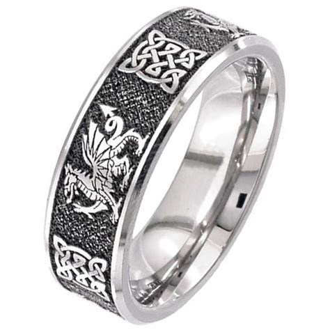 Welsh Dragon Celtic Titanium Wedding Ring Titanium Rings Suay Design