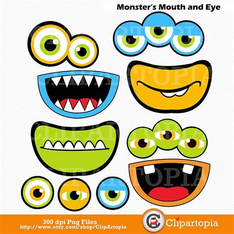 Monsters Mouth And Eyes Digital Clipart Little By Clipartopia 500