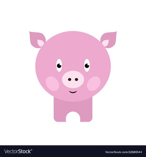 Cute Pig Cartoon Happy Smiling Little Baby Vector Image