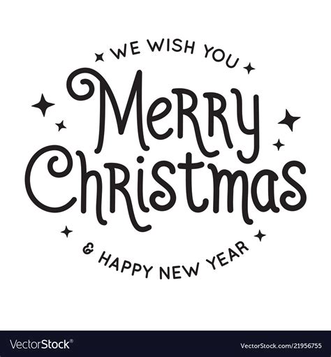 Merry Christmas And Happy New Year Lettering Vector Image